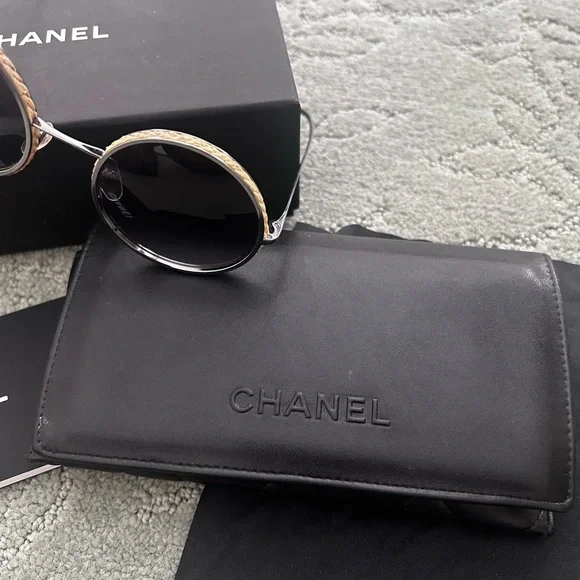 Chanel Black Round Sunglasses - Picture 7 of 9